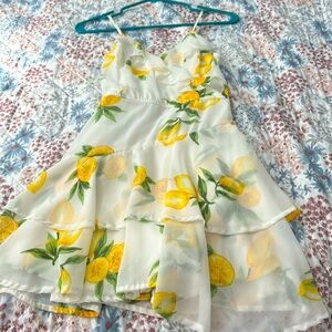 Pretty lemon dress with shorts underneath!